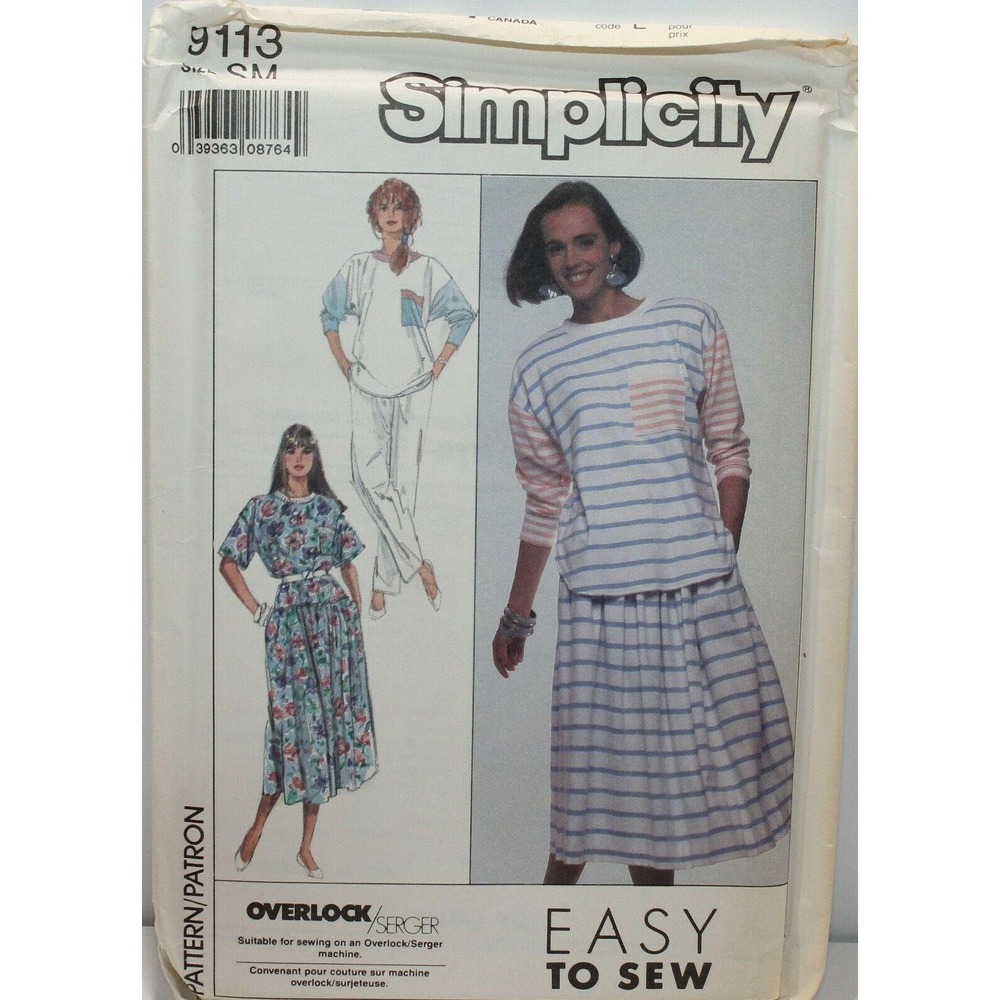 Simplicity 9113 Sewing Pattern Top Skirt Pants Size 10 12‎